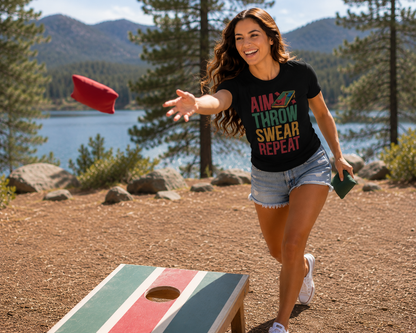 Aim Throw Swear Repeat Shirt