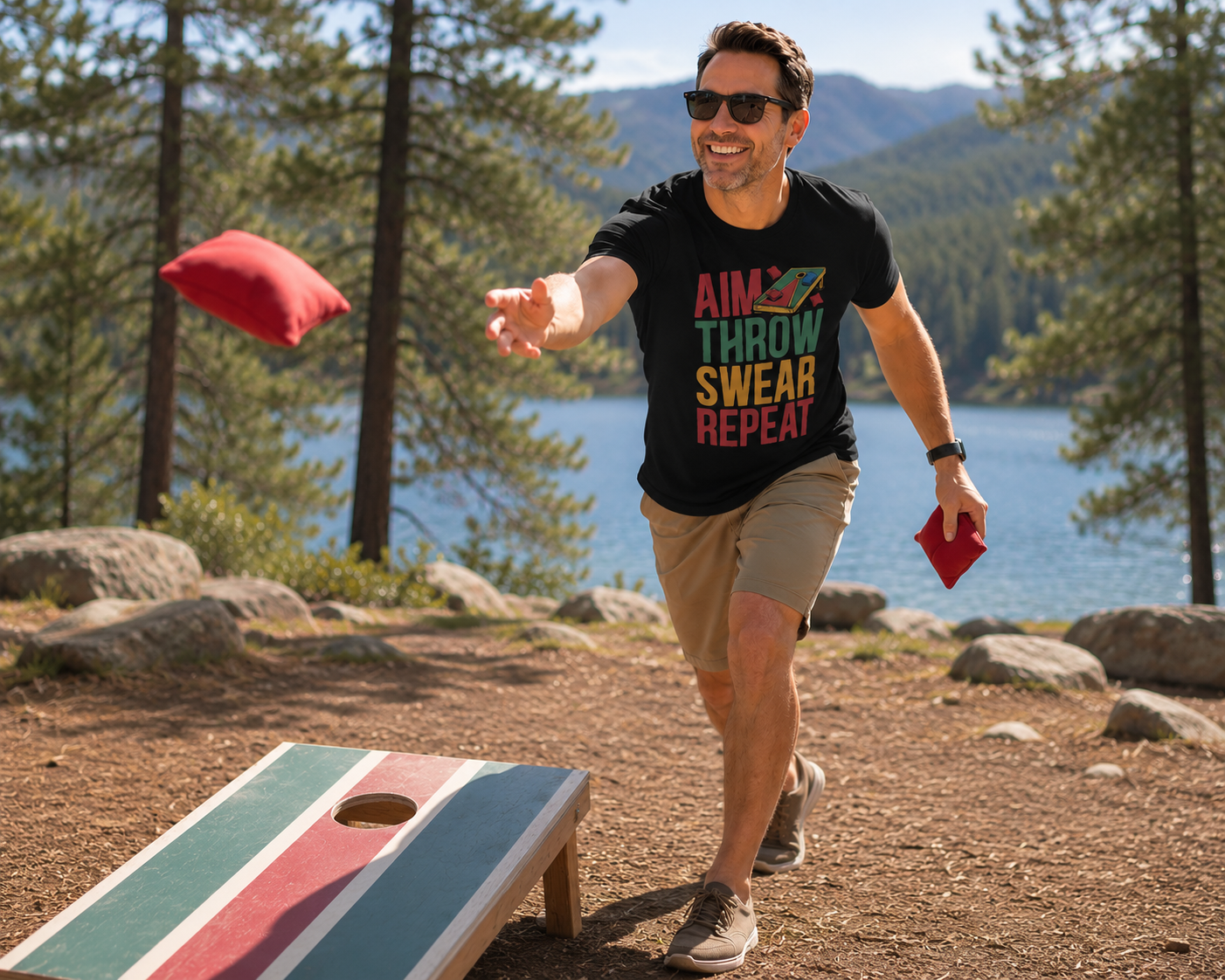 Aim Throw Swear Repeat Shirt